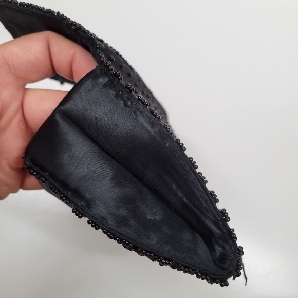 Vintage JEM Hand Made Sequin Beaded Envelope Clutch 1960s Retro Formal Black Eve - Picture 15 of 17